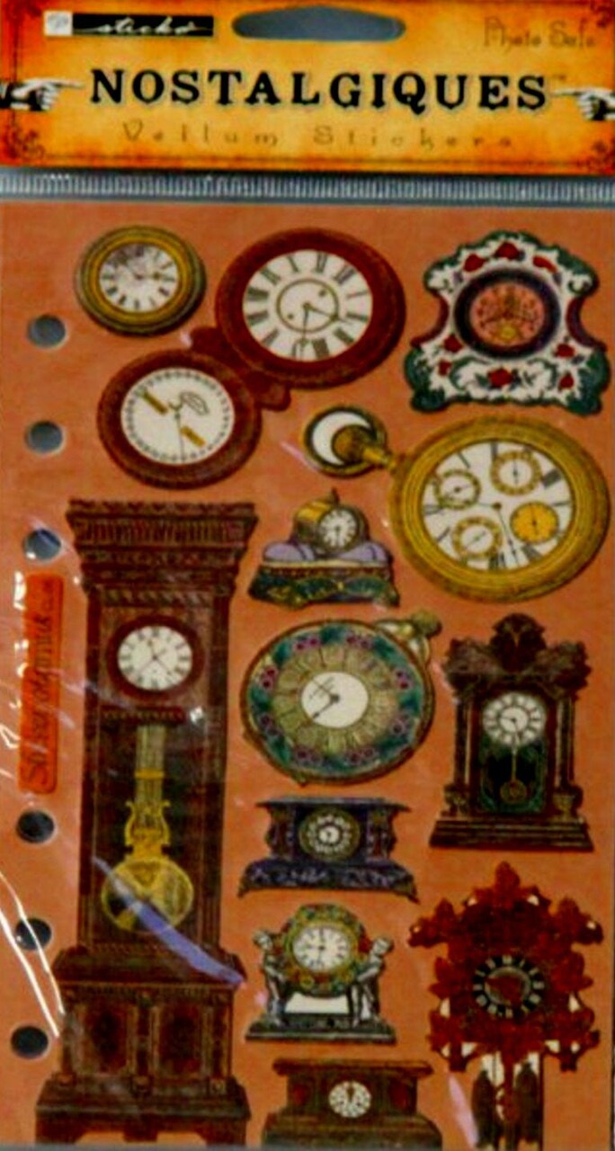 EK Success Sticko Nostalgiques Time Pieces Clocks Vellum Stickers